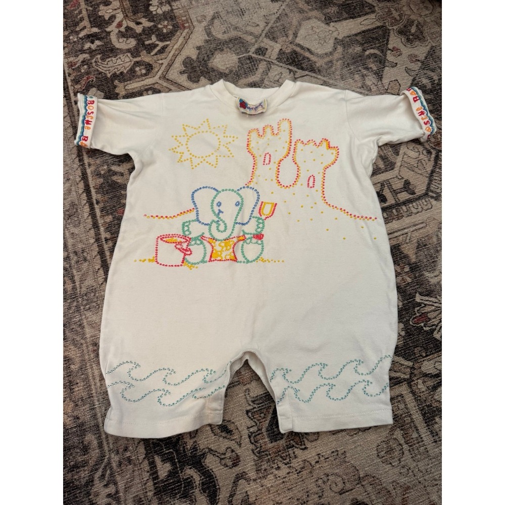Vtg rare Bosche babies bubble dot one piece romper, 24mo beach summer outfit